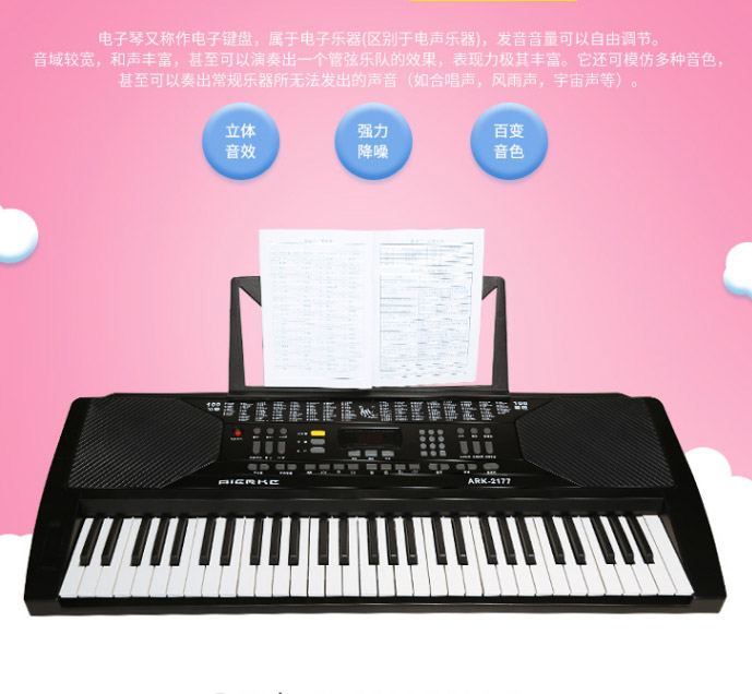 電子琴成人兒童專業(yè)教學演奏61標準鍵ARK2177